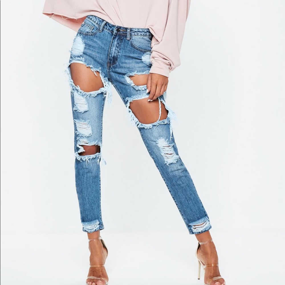 High Rise Ripped Jeans *Never Worn*